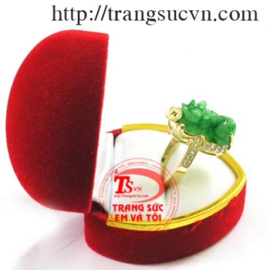 Nhẫn Nữ Tỳ hưu vàng 14k