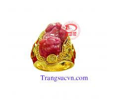 Nhẫn nam tỳ hưu ruby