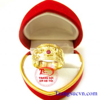 Nhẫn nam rồng phượng ruby thiên nhiên