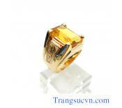 Nhẫn nam thạch anh vàng