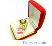 Nhẫn nam thạch anh vàng nhẹ