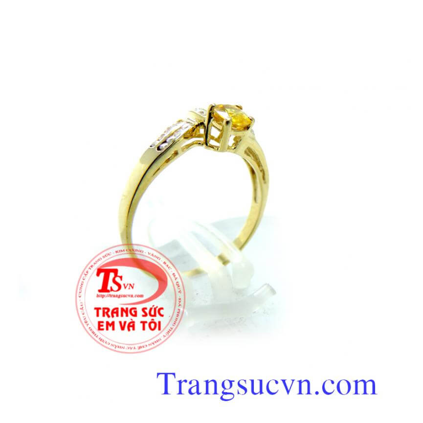 Nhẫn vàng nữ saphir vàng