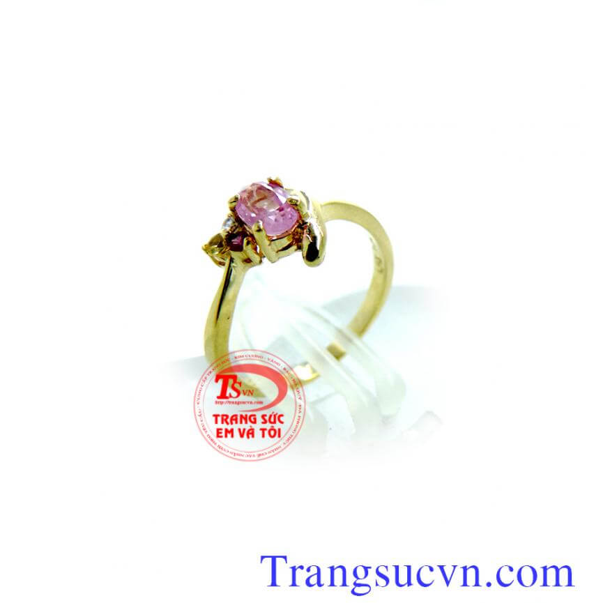 Nhẫn saphir hồng tự nhiên