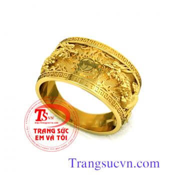 Nhẫn vàng tây 14k rồng