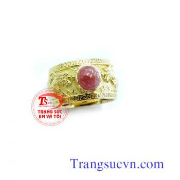 Nhẫn nam ruby rồng vàng