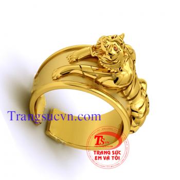 Nhẫn nam vàng tây Hổ