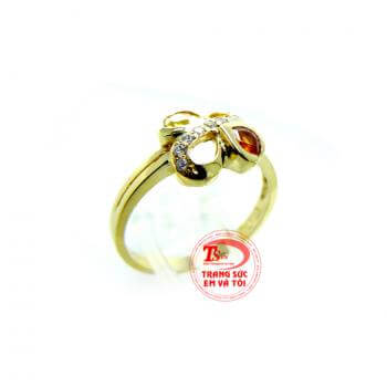 Nhẫn nữ đá saphir vàng đôi