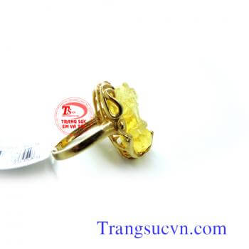 Nhẫn thạch anh vàng vàng