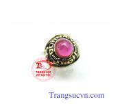 Nhẫn nam vàng tây ruby tổng hợp