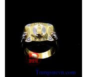 Nhẫn nam vàng tây  Loại nhẫn: Nhẫn nam vàng tây gắn đá  Loại vàng tây: 18k (75%Au)  - Trọng lượng vàng: 3,6 chỉ  - Màu sắc vàng: Vàng  Loại đá: Kim cương nhân tạo  Size nhẫn: 18  Sản phẩm có giấy bảo hành.  Phạm vi bán: Toàn quốc. 