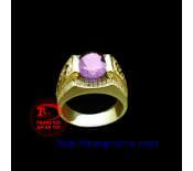Nhẫn nam vàng Thạch anh tím