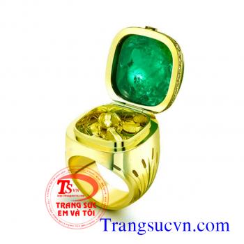 Nhẫn nam gắn đá quý Emerald