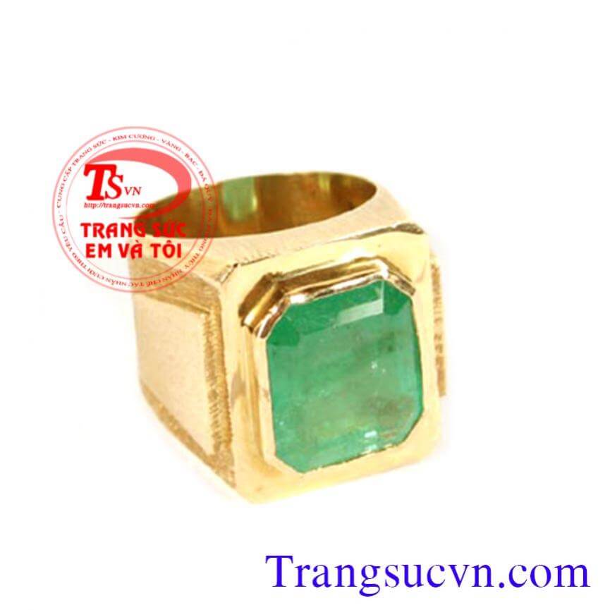 Nhẫn nam vàng gắn Emerald