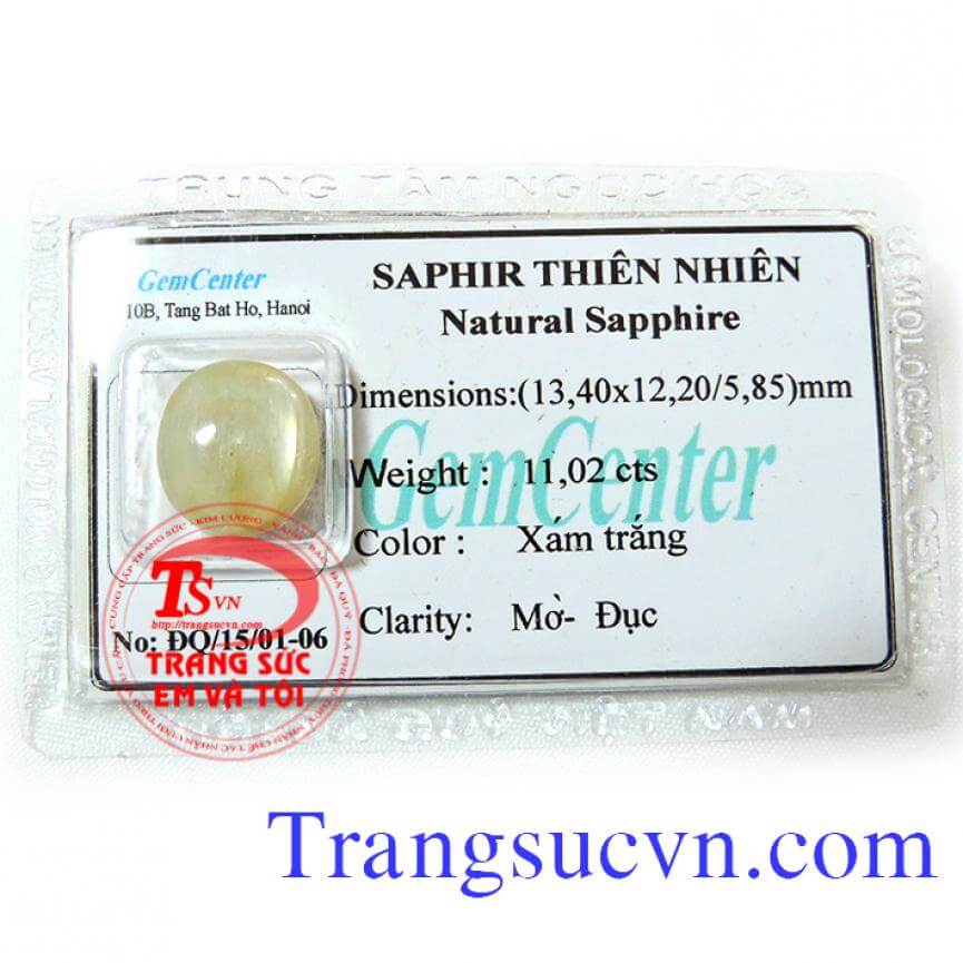 Đá Saphir mặt dây có hình bát quái