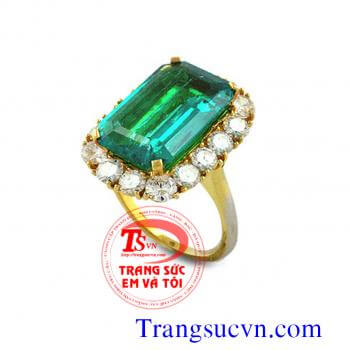 Nhẫn nữ emerald thiên nhiên mới