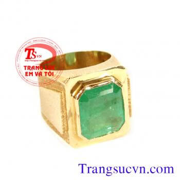 Nhẫn nam vàng gắn Emerald