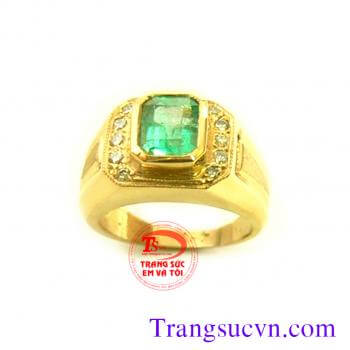 Nhẫn nam gắn đá emerald