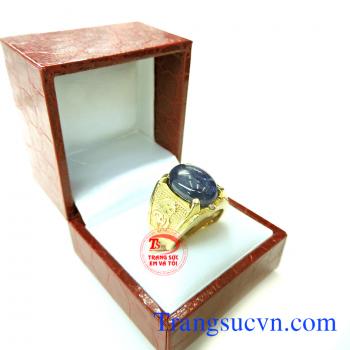 Nhẫn nam saphir vàng tây đẹp