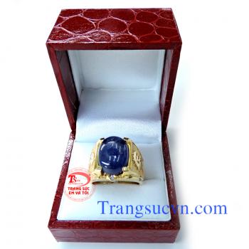 Nhẫn nam saphir vàng tây đẹp