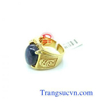 Nhẫn nam saphir vàng tây đẹp