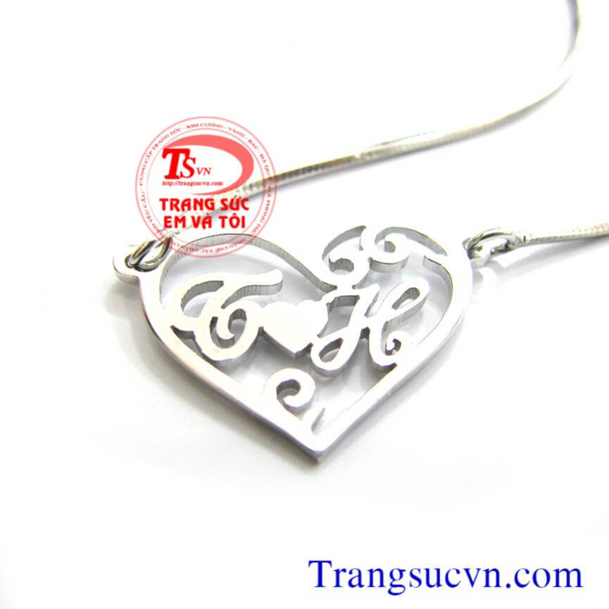 Dây chuyền chữ đẹp vàng trắng 