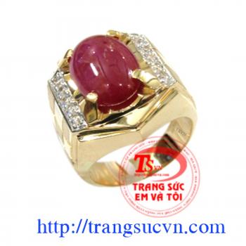 Nhẫn nam ruby thiên nhiên phong thủy