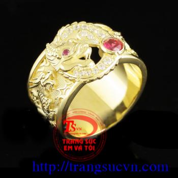 Nhẫn chạm rồng Cao cấp cho nam vàng 18k