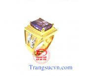 Nhẫn nam thạch anh tím