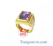 Nhẫn nam thạch anh tím