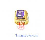 Nhẫn nam thạch anh tím