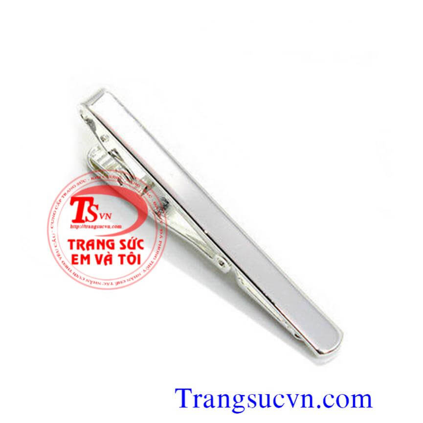 Kẹp caravat vàng tây trắng