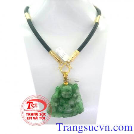 Bộ mặt dây phật ngọc Jadeite vàng