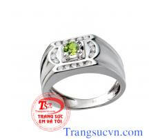 Nhẫn nam vàng trắng 18k