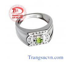 Nhẫn nam vàng trắng 18k