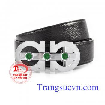 Mặt thắt lưng đá quý vàng trắng