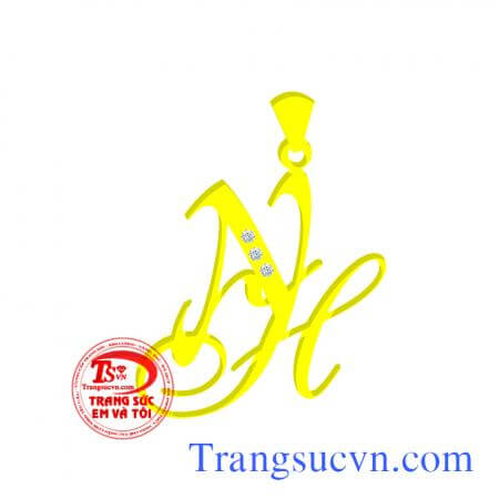 Đặt Mặt chữ lồng NH đẹp dành cho nữ đẹp dành cho món quà. 18k đẹp vàng đảm bảo- Uy Tín