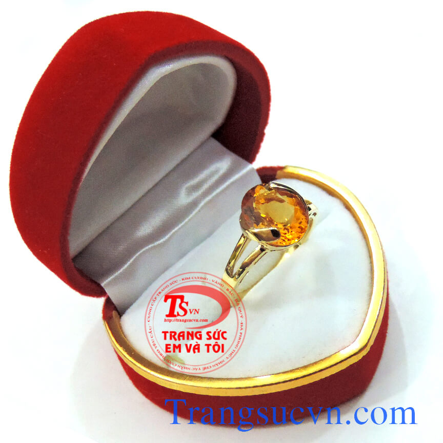 Nhẫn nữ thạch anh vàng 14k màu vàng phù hợp dành cho chiếc nhẫn nữ đá màu vàng cho mệnh kim và mệnh thổ,giá nhẫn nữ tố,bảo hành 1 năm