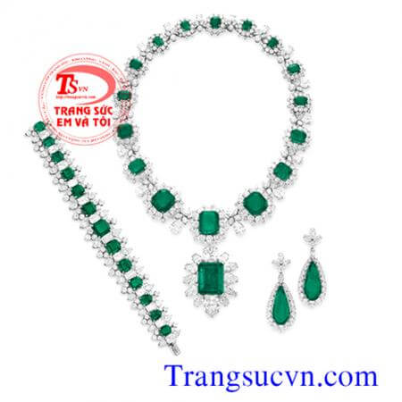 Bộ trang sức đá quý Emerald thiên nhiên