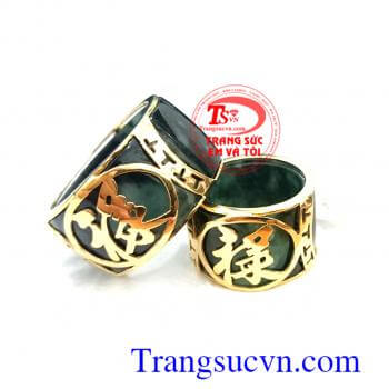 Nhẫn dôi ngọc vàng 18k