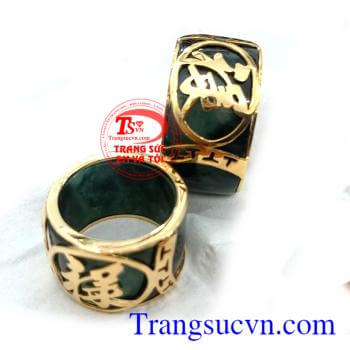 Nhẫn dôi ngọc vàng 18k