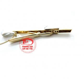 Kẹp caravat vang trắng kim cương