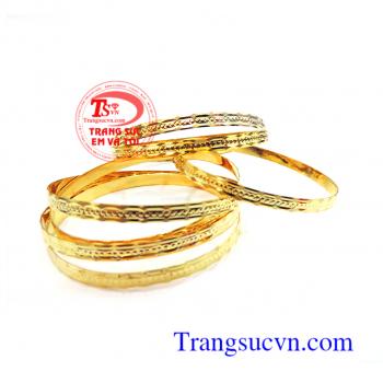 Bộ vòng tuần vàng dẹt đặt vòng tuần quý phái, đảo bảo tuổi vàng,bảo hành 6 tháng,giao hàng tận nơi