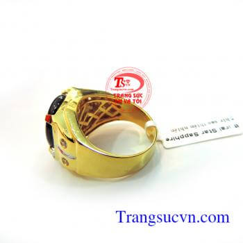 Nhẫn nam sapphire sao 5 cánh