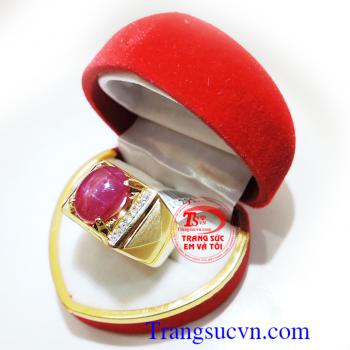 Nhẫn ruby sao nam vàng tây với chiếc nhẫn vàng đính đá ruby sao tự nhiên Có giấy kiểm định,bảo hành nhẫn ruby sao 1 năm,có thu mua lại sản phẩm.Nhẫn nam đẹp