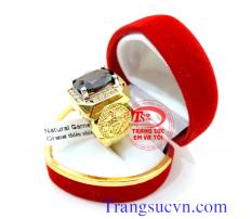 Nhẫn nam mệnh hỏa và mệnh thổ,Nhẫn nam vàng 14k vàng đảm bảo,Đá Granet tự nhiên 100% Có giấy kiểm định,bảo hành 1 năm,giao hàng tận nơi