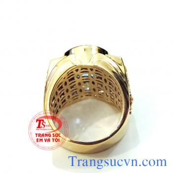 Nhẫn nam topaz rồng mệnh mộc và thủy vàng 14k gắn đá mới màu nước biển tưng sinh cho mệnh mộc,cây cần có nước,hợp đep ngón giữa, nhẫn nam topaz