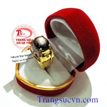 Nhẫn vàng 14k sapphire sao đẹp dàng cho nam hộ mệnh,nhẫn có bảo hành 1 năm,có giấy kiểm định đá và vàng,giao nhẫn toàn quốc đặt nhãn theo yêu cầu