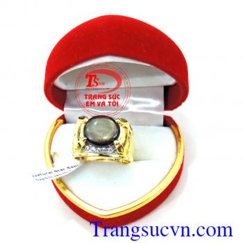Nhẫn vàng 14k sapphire sao đẹp dàng cho nam hộ mệnh,nhẫn có bảo hành 1 năm,có giấy kiểm định đá và vàng,giao nhẫn toàn quốc đặt nhãn theo yêu cầu