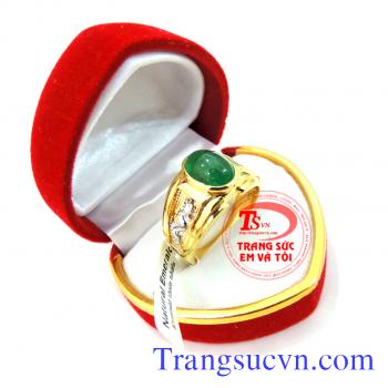 Nhẫn vàng nam emerald thiên nhiên,nhẫn nam vàng 18k,nhẫn nam đá quý có giấy kiểm định vàng đảm bảo tuổi theo tiêu chuẩn quốc tế,bảo hành 1 năm