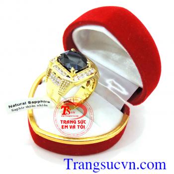 Nhẫn vàng nam sapphire đen thiên nhiên có kiểm định đá và vàng,bảo hành 1 năm,giao nhẫn toàn quốc,đặt nhẫn thiết kế 3D theo yêu cầu,nhẫn nam saphir